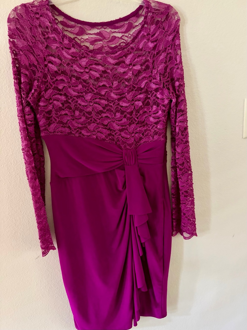 Women’s Lace-Top Fuchsia Cocktail Dress- size 4